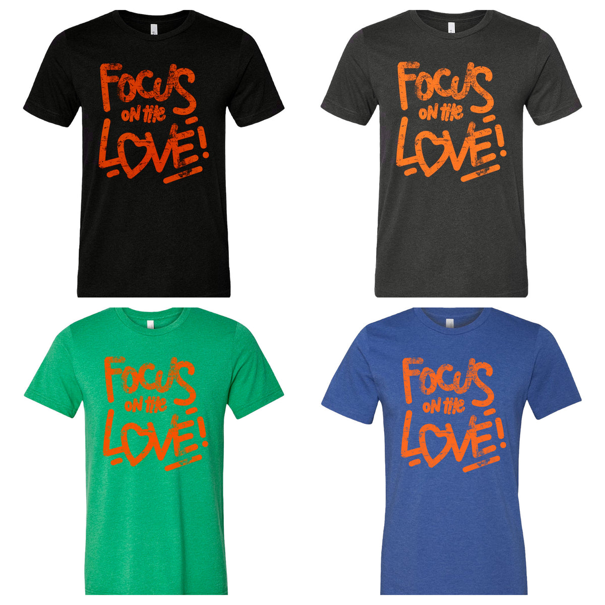 Focus Tee(Heather Shirts/Orange Distressed Print) – FAM ETERNAL