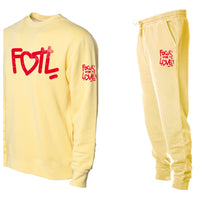 Distressed FOTL sweatsuit(Yellow/Red)